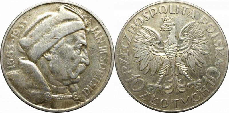 II Republic of Poland, 10 zloty 1933 Sobieski Ładny egzemplarz. Patyna, nalot. N...