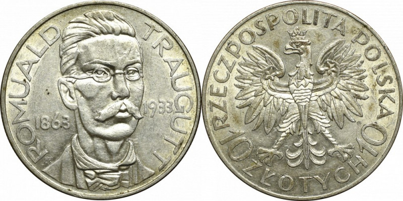 II Republic of Poland, 10 zloty 1933 Traugutt Piękny egzemplarz o bardzo dobrze ...