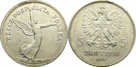 II RP, 5 złotych 1928, Nike, BZM R