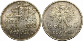 II Republic of Poland, 5 zloty 1930 November uprising R