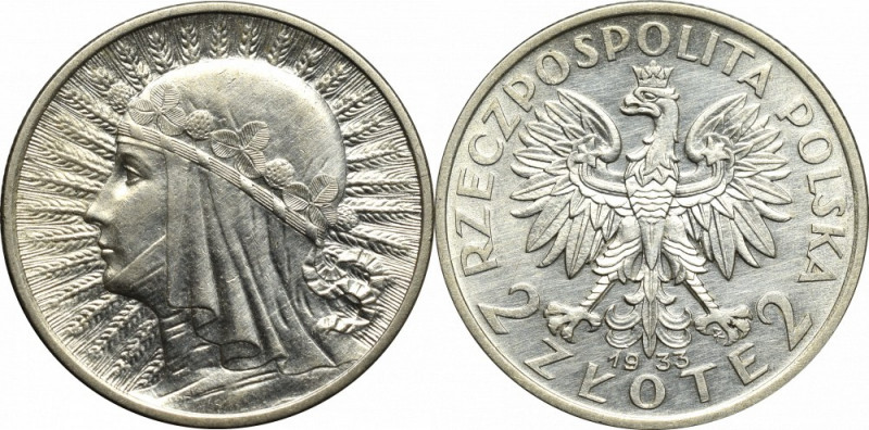 II Republic of Poland, 2 zloty 1933 Polonia Egzemplarz o wyśmienitych detalach z...