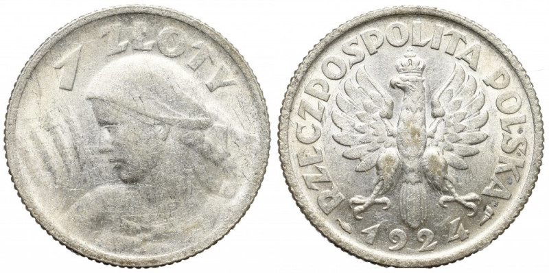 II Republic of Poland, 1 zloty 1924, Paris Przyjemny mocno połyskowy egzemplarz ...