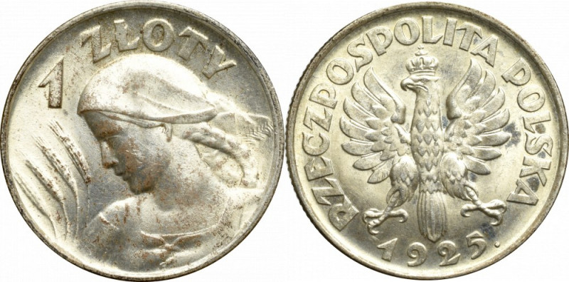 II Republic of Poland, 1 zloty 1925 Egzemplarz o fenomenalnej prezencji. Wyśmien...