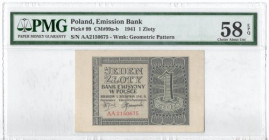 GG, 1 złotych 1941 AA - PMG 58EPQ