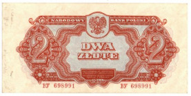 PRL, 2 złote 1944 , seria BY- '...obowiązkowym...'