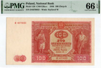 PRL, 100 złotych 1946 D - PMG 66EPQ