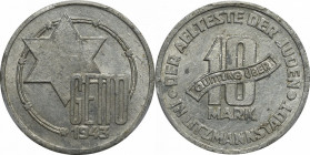 Litzmannstadt Ghetto, 10 mark 1943 - PCGS MS62