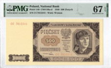 PRL, 500 złotych 1948 CC - PMG 67EPQ 2-MAX