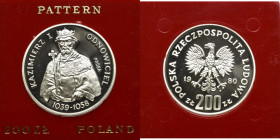 PRL, 200 złotych 1980 Kaziemierz I Odnowiciel - Próba srebro