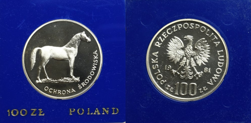 PRL, 100 złotych 1981 Ochrona Środowiska Piękny, menniczy egzemplarz. 
Grade: P...