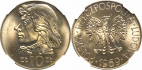 Peoples Republic of Poland, 10 zloty 1969 Kosciuszko - NGC MS67 3-MAX