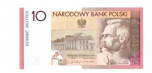 III RP, 10 złotych 2008 - 90 Rocznica Odzyskania Niepodległości Egzemplarz w emi...