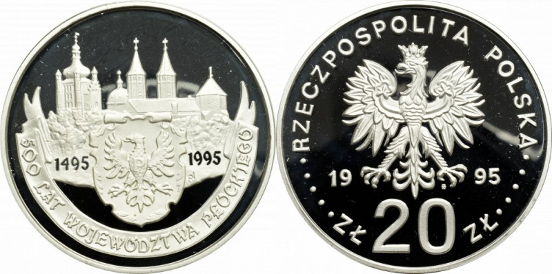 III RP, 20 złotych 1995 - 500-lat Województwa Płockiego Menniczy egzemplarz. 
G...