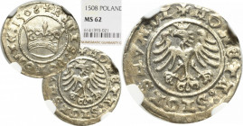 Sigismund I the Old, Halfgroat 1508, Cracow - NGC MS62 MAX