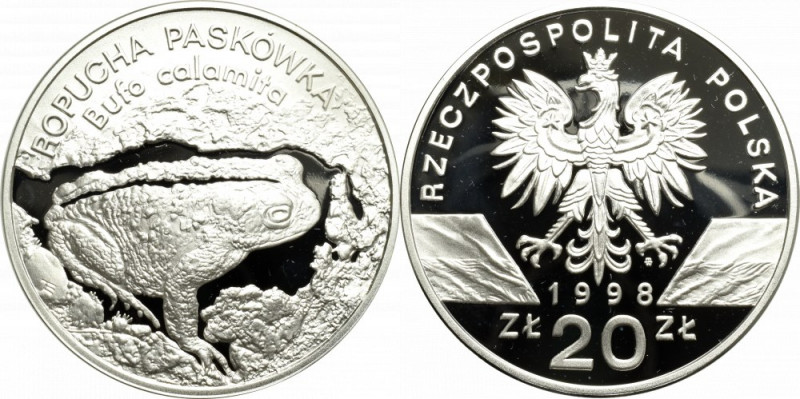 III RP, 20 złotych 1998 Ropucha Paskówka Egzemplarz w stanie menniczym. Referenc...