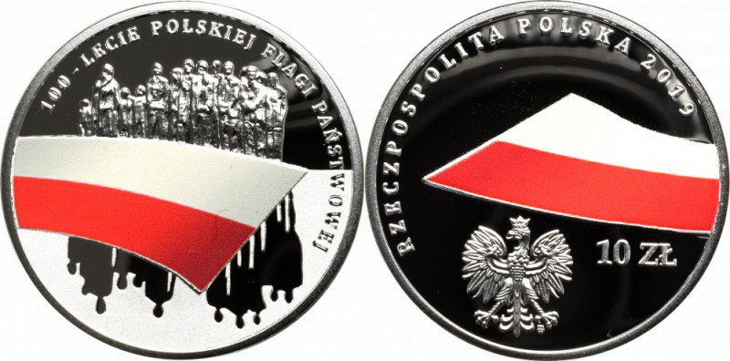 III RP, 10 złotych 2019 - 100-lecie flagi państwowej Poszukiwana i ceniona emisj...