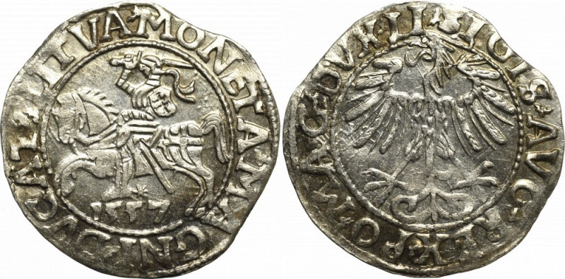 Sigismund II Augustus, Half-groat 1557, Vilnius - LI/LITVA Piękny egzemplarz z p...