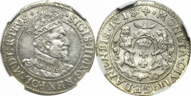 Sigismund III, 18 groschen 1618, Danzig - NGC MS62 R1/R