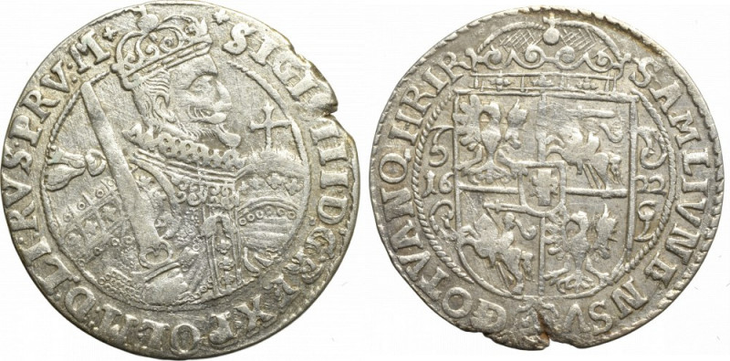 Sigismund III, 18 groschen 1622, Bromberg - PRVS M Ładny egzemplarz. Odmiana z k...