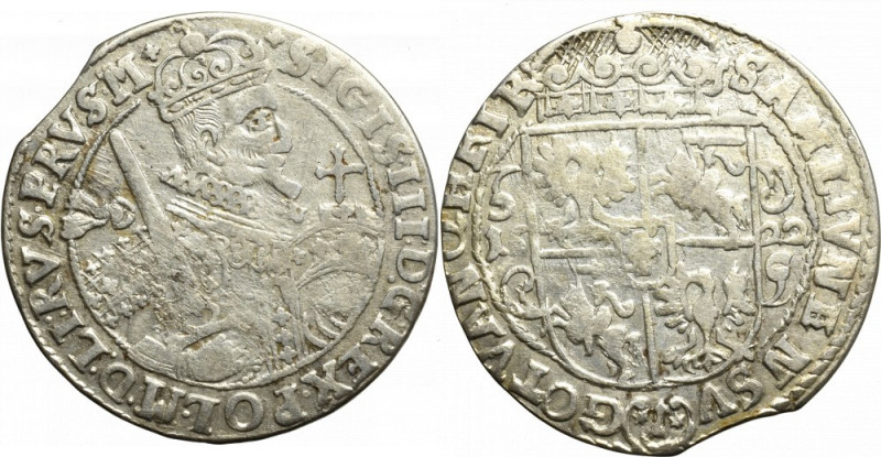 Sigismund III, 18 groschen 1622, Bromberg - PRVS M Ładny egzemplarz. Odmiana z k...