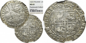 Sigismund III, 18 groschen 1623, Bromberg - NGC MS65 2-MAX