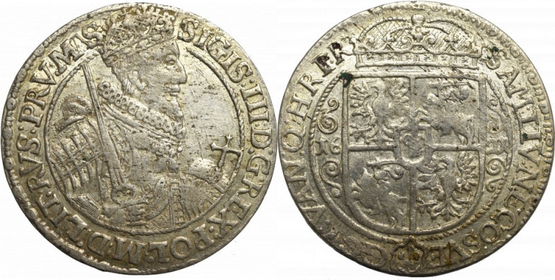 Sigismund III, 18 groschen 1621 PRVS M, Bromberg Piękna blaszka, dużo połysku i ...