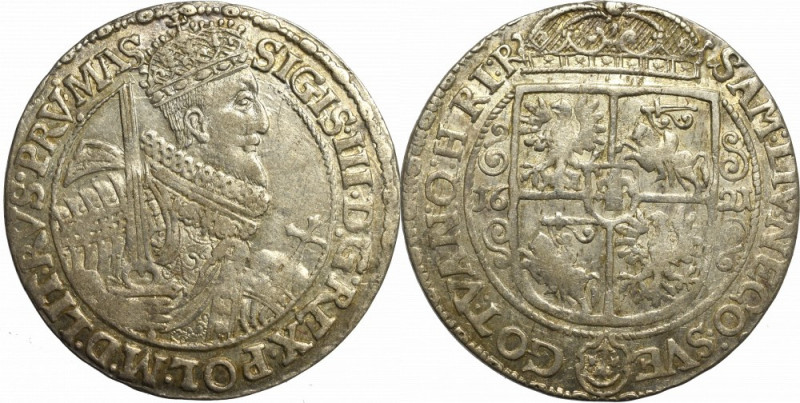 Sigismund III, 18 groschen 1621 PRV MAS, Bromberg Bardzo ładny egzemplarz z poły...