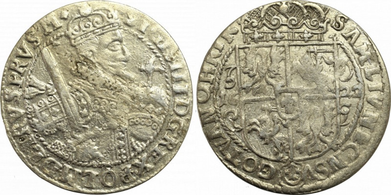 Sigismund III, 18 groschen 1622, Bromberg - PRVS M Ładny egzemplarz. Odmiana z k...