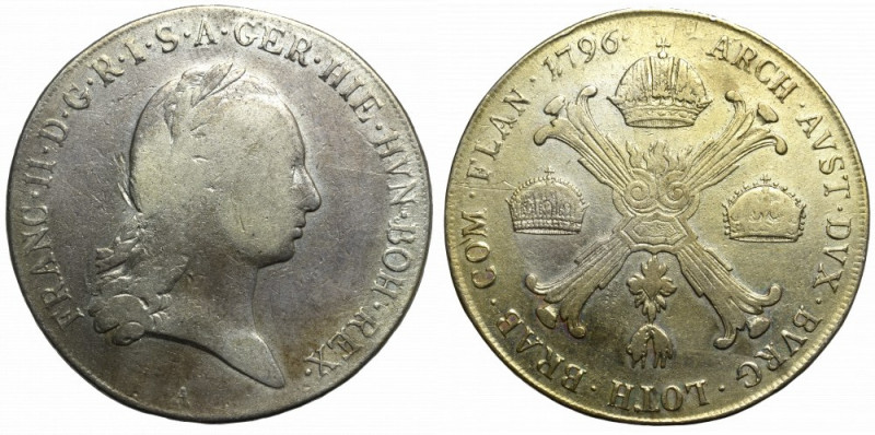 Austrian Netherlands, Thaler 1796 Czytelny egzemplarz, rzadziej spotykanego na r...