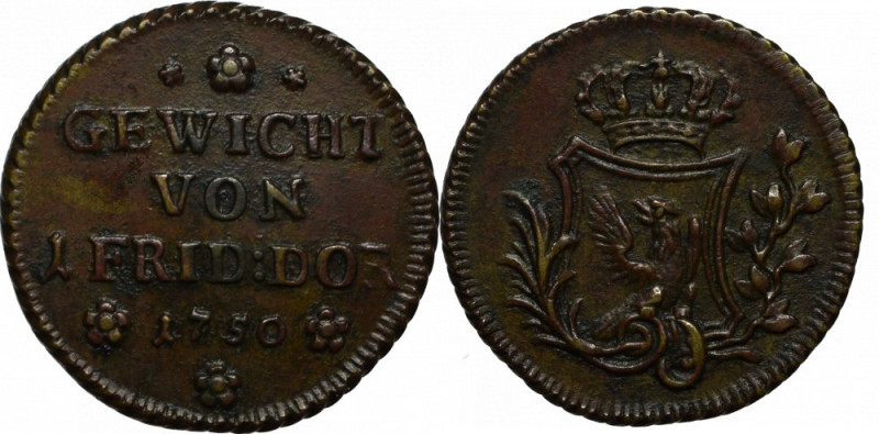 Germany, coin weight of friedrichsdor 1750 Wyśmienity egzemplarz. Pozycja prakty...