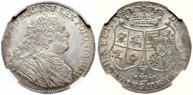 August III, 1/3 talara 1755 FWoF, Drezno - NGC MS62