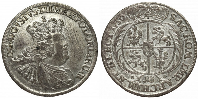 Germany, Saxony, Friedrich August II, 18 groschen 1756, Leipzig Ładny egzemplarz...