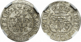 Germany, Saxony, Friedrich August II, 1/24 thaler 1750 - NGC MS62