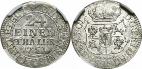 Frederick II August, 1/24 thaler 1751 - NGC UNC