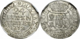 Frederick II August, 1/24 thaler 1752, NGC MS62