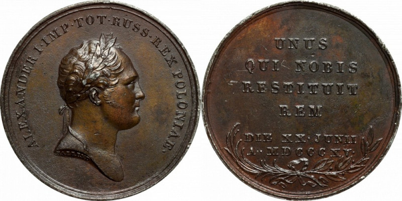 Królestwo Polskie, Aleksander I, Medal 1815 Barrend Utworzenie Królestwa - XIX w...