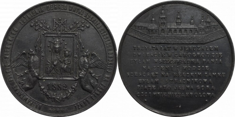 Polska, Medal pamiątka 500 lat obrazu Jasnogórskiego 1882 Bardzo ładna odbitka z...