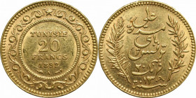 Tunisia, 20 frans 1892
