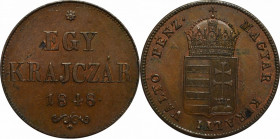 Hungary, 1kreuzer 1848