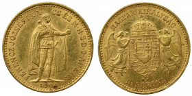Hungary, Franz Joseph, 10 kronen 1904 KB, Kremnitz