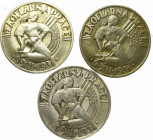 II RP, Zestaw odznak srebrnych Za ofiarną pracę 1931 - Reising (3 egzemplarze)