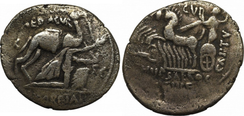 Roman Republic, Aemilio Scaro, Denarius Obiegowy egzemplarz. Patyna.&nbsp; Awers...