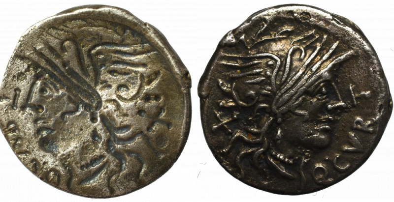 Roman Republic, Q. Curtius, Denarius - brockage Bardzo ładny egzemplarz bicia je...