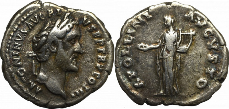 Roman Empire, Antoninus Pius, Denarius Ciekawszy typologicznie egzemplarz. Patyn...