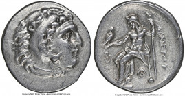 MACEDONIAN KINGDOM. Philip III Arrhidaeus (323-317 BC). AR drachm (19mm, 1h). NGC Choice VF. Lampsacus. Head of Heracles right, wearing lion skin head...