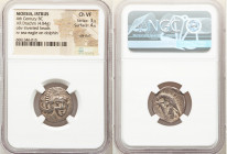 MOESIA. Istrus. Ca. 4th century BC. AR drachm (20mm, 4.84 gm, 2h). NGC Choice VF 3/5 - 4/5 die shift. Two male heads side-by-side, the left inverted /...