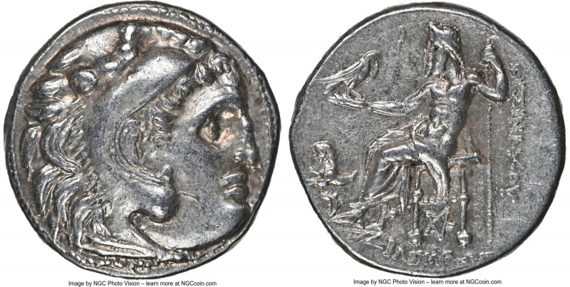THRACIAN KINGDOM. Lysimachus (305-281 BC). AR drachm (16mm, 12h). NGC Choice AU....