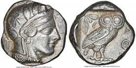 ATTICA. Athens. Ca. 440-404 BC. AR tetradrachm (22mm, 17.19 gm, 1h). NGC Choice XF 4/5 - 4/5. Mid-mass coinage issue. Head of Athena right, wearing ea...
