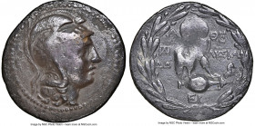 ATTICA. Athens. Ca. 2nd-1st centuries BC. AR tetradrachm (34mm, 12h). NGC Fine. New style coinage, ca. 145/4 BC, Pado– and Lysia–,magistrates. Head of...