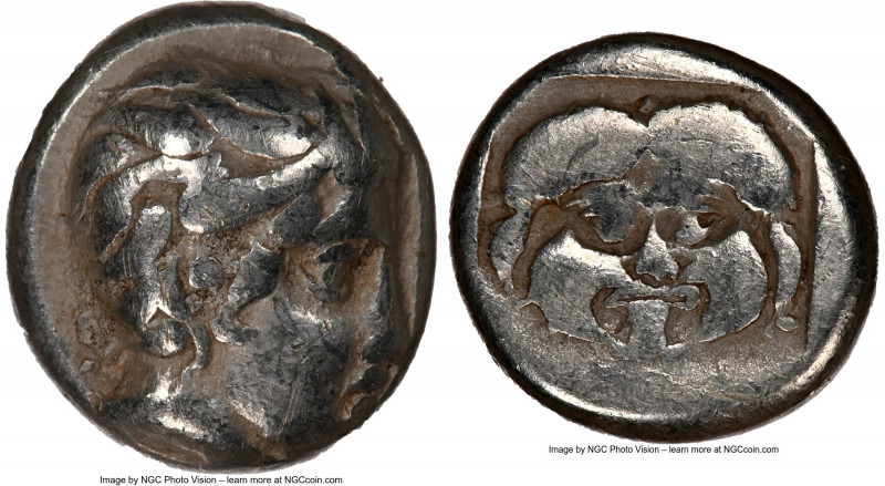 LESBOS. Mytilene. Ca. 454-427 BC. EL sixth-stater or hecte (10mm, 2.50 gm, 8h). ...